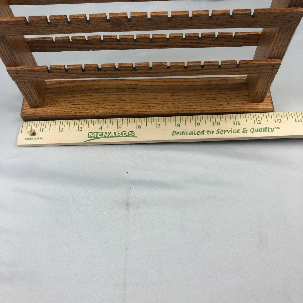 Handmade Solid Oak Wood 3 Tier Earring Holder Organizer Display Stand Brown